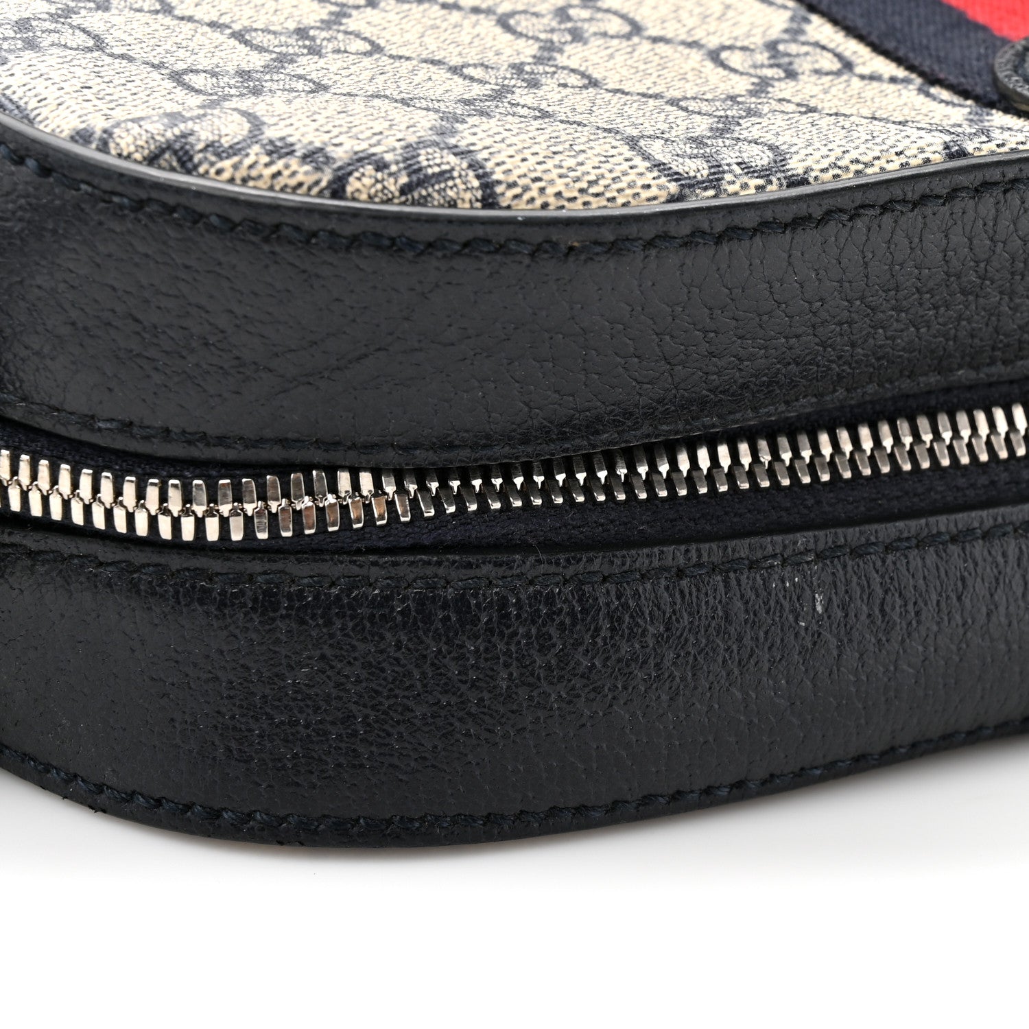 Gucci GG Supreme Monogram Textured Dollar Calfskin Web Small Ophidia Camera Bag Beige Blue 11 of 11
