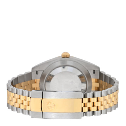 Rolex Stainless Steel 18K Yellow Gold Diamond 41mm Oyster Perpetual Datejust Watch Black 126333 3 of 5