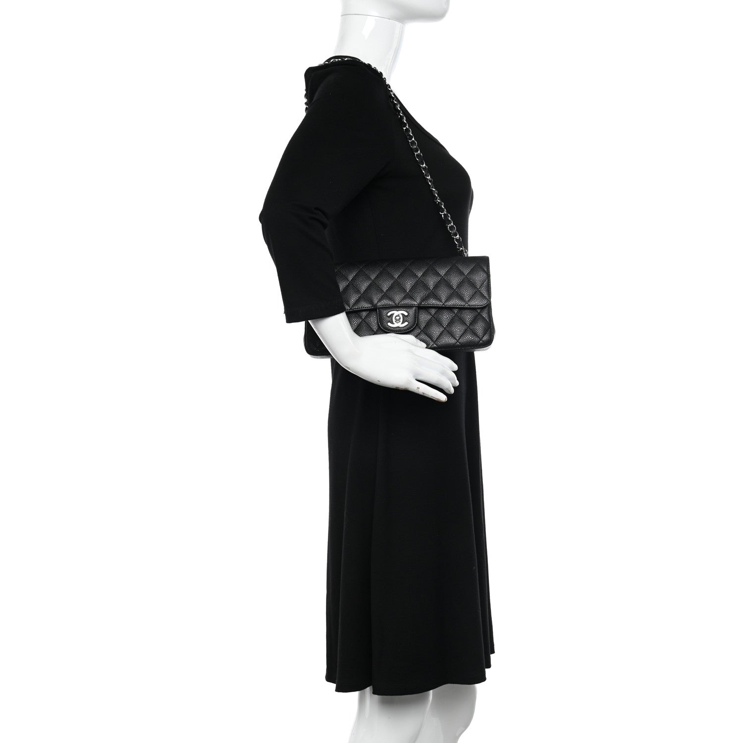 Chanel Caviar Quilted East West Flap Black 2 of 10