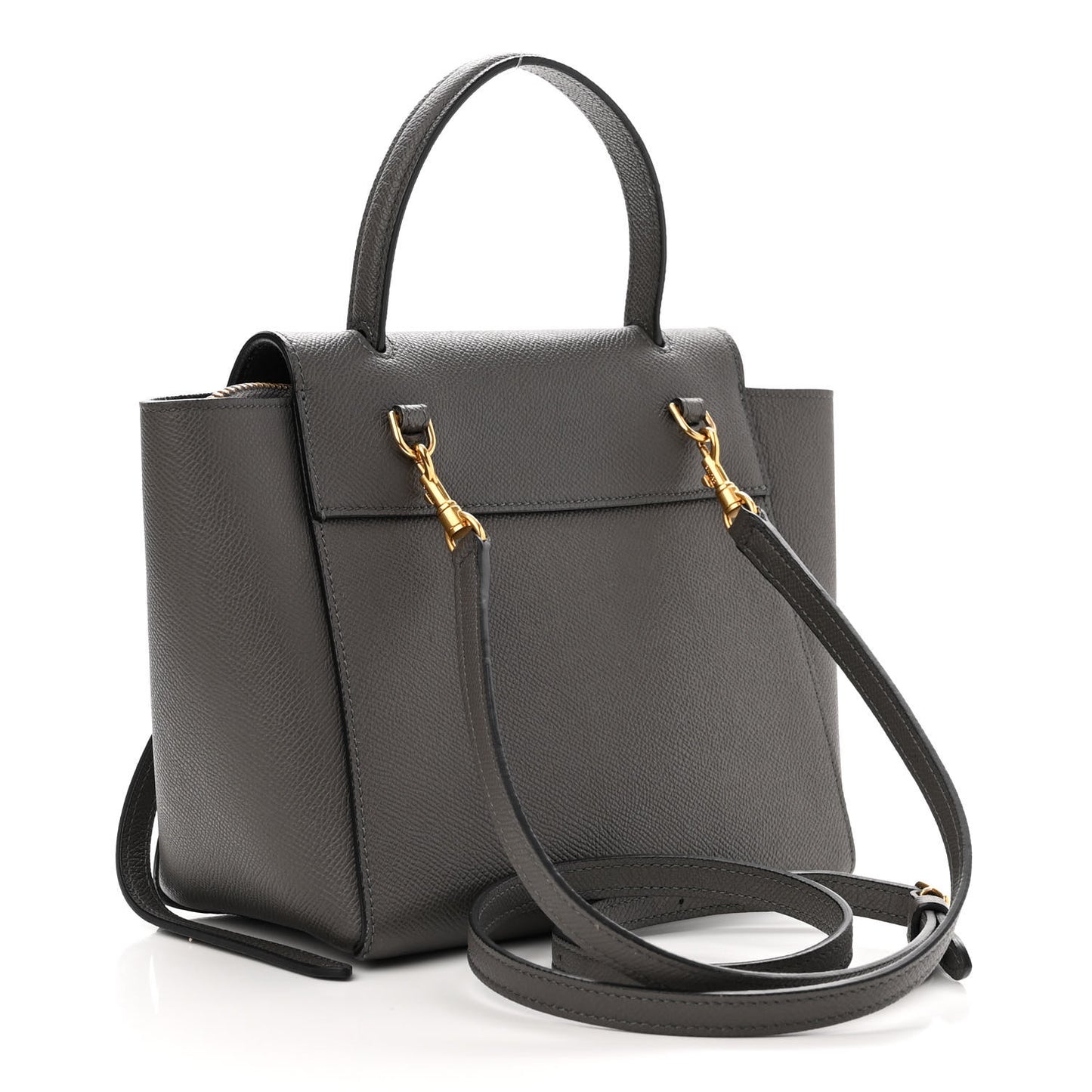 Grained Calfskin Nano Belt Bag Grey