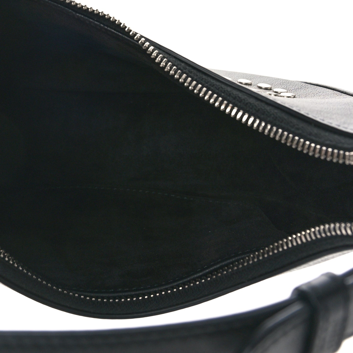 Calfskin Studded Ava Logo Shoulder Bag Black