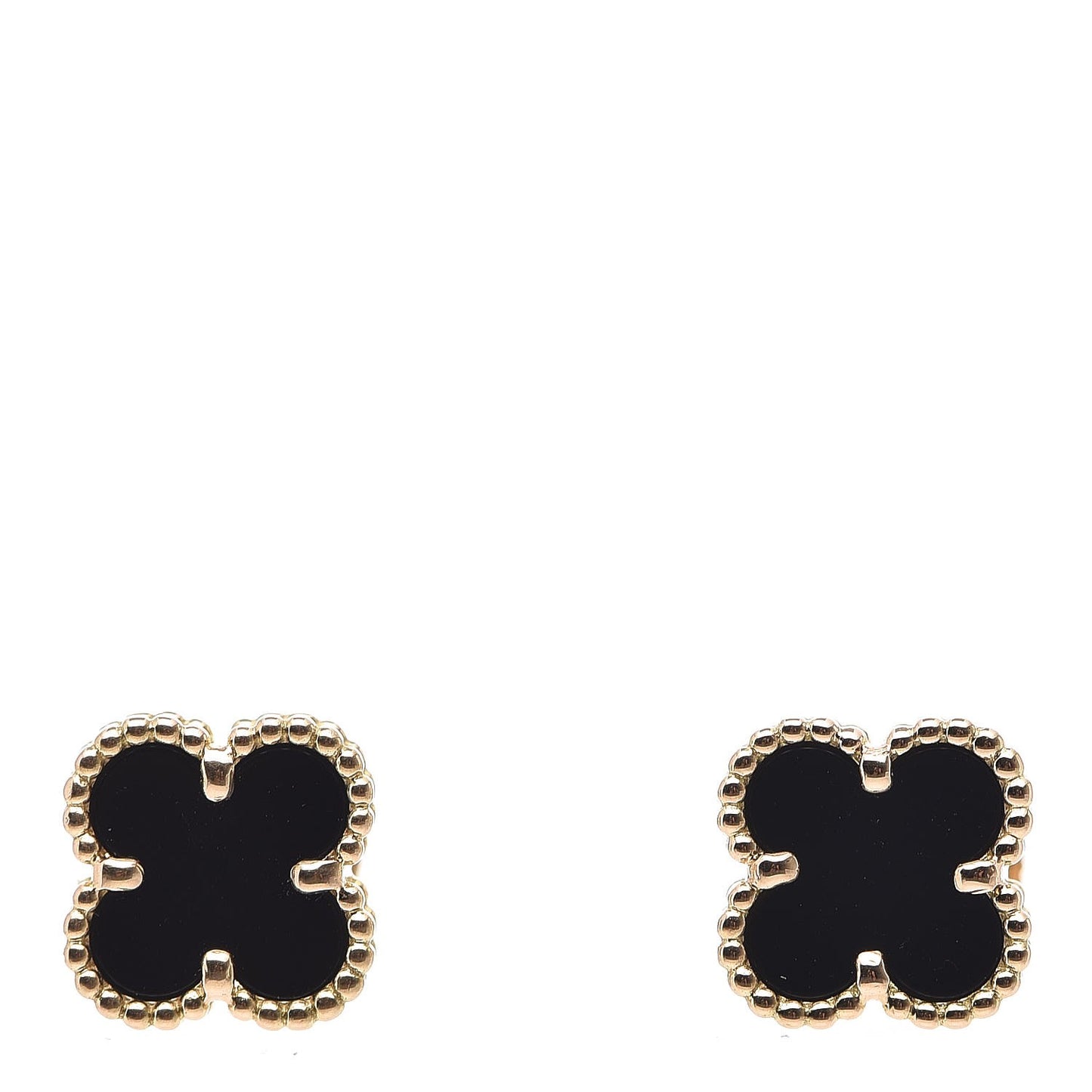 18K Yellow Gold Black Onyx Sweet Alhambra Earrings