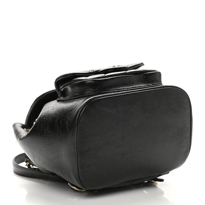 Chanel Glazed Aged Calfskin Quilted Small Duma Drawstring Backpack Black 4 of 9