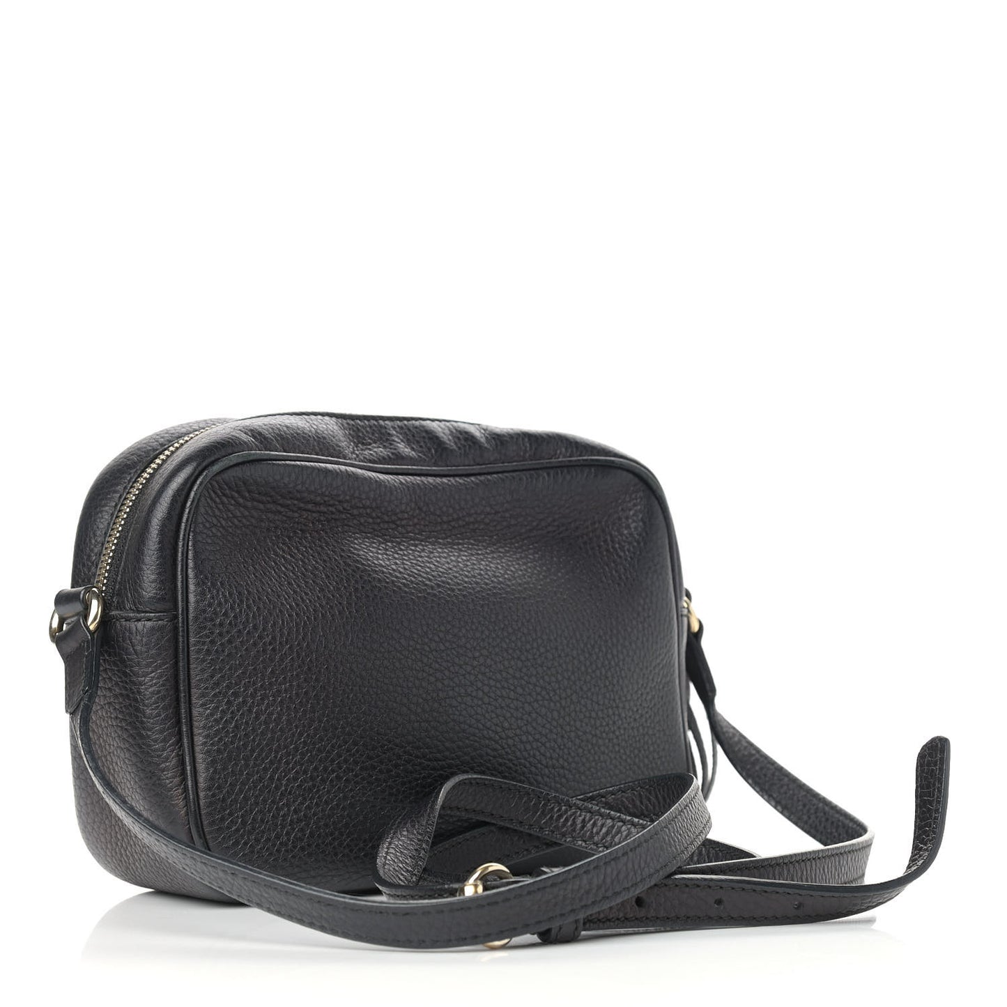 Pebbled Calfskin Small Soho Disco Bag Black