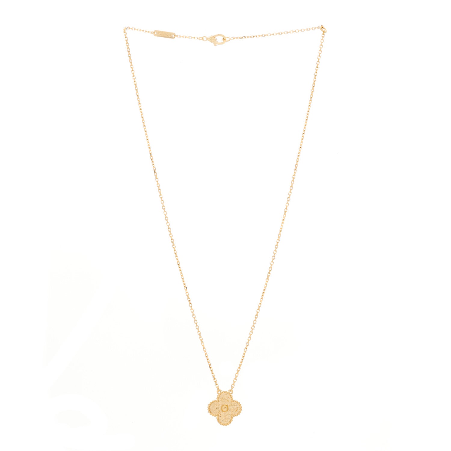 Van Cleef & Arpels 18K Yellow Gold Vintage Alhambra Pendant Necklace 3 of 6