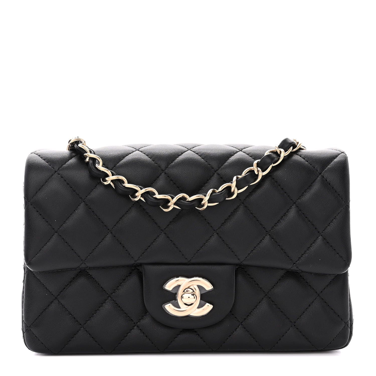 Chanel Lambskin Quilted Mini Rectangular Flap Black 1 of 13