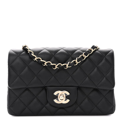Chanel Lambskin Quilted Mini Rectangular Flap Black 1 of 13