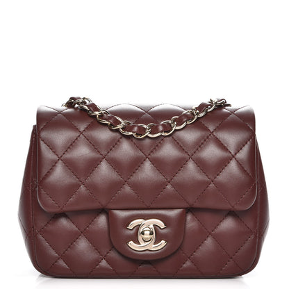 Chanel Lambskin Quilted Mini Square Flap Burgundy 2 of 8