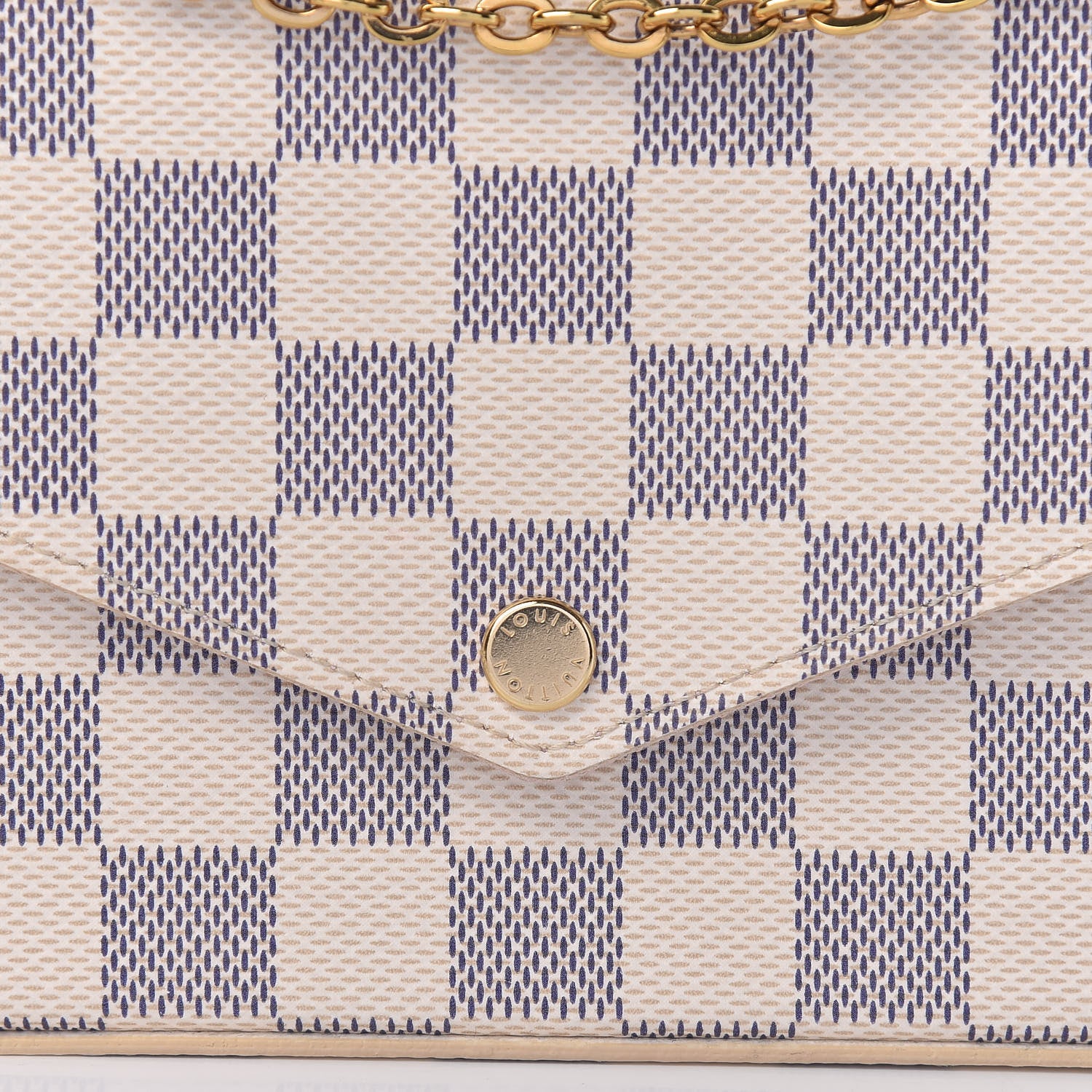 Louis Vuitton Damier Azur Pochette Felicie Chain Wallet Rose Ballerine 8 of 12