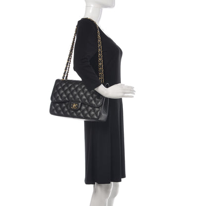 Chanel Caviar Quilted Jumbo Double Flap Black 2 of 10