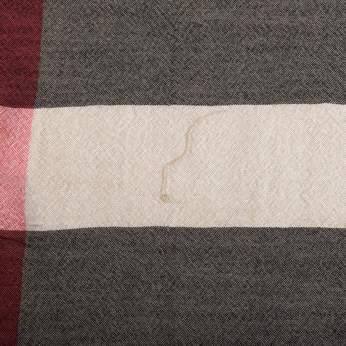 Merino Wool House Check Square Scarf Brown