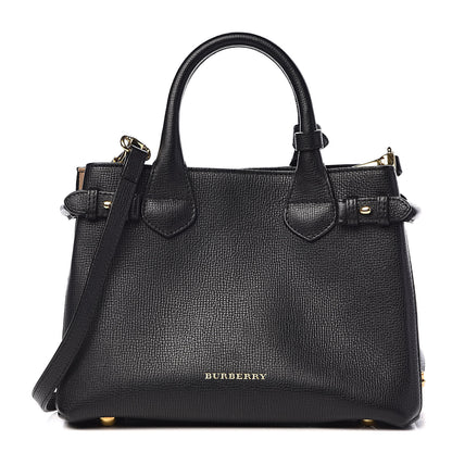 Burberry Grainy Calfskin House Check Small Banner Tote Black 1 of 16