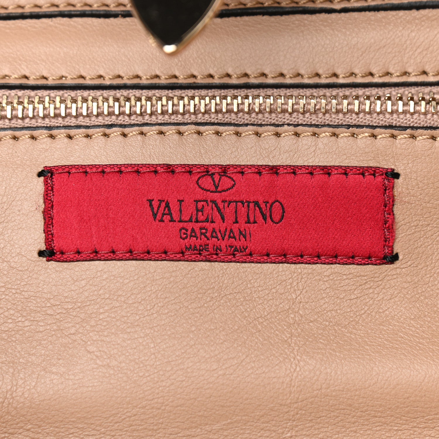 Valentino Garavani Vitello Small Rockstud Tote Beige 6 of 8