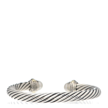 David Yurman Sterling Silver 14K Yellow Gold Pearl 7mm Cable Classics Bracelet 3 of 5