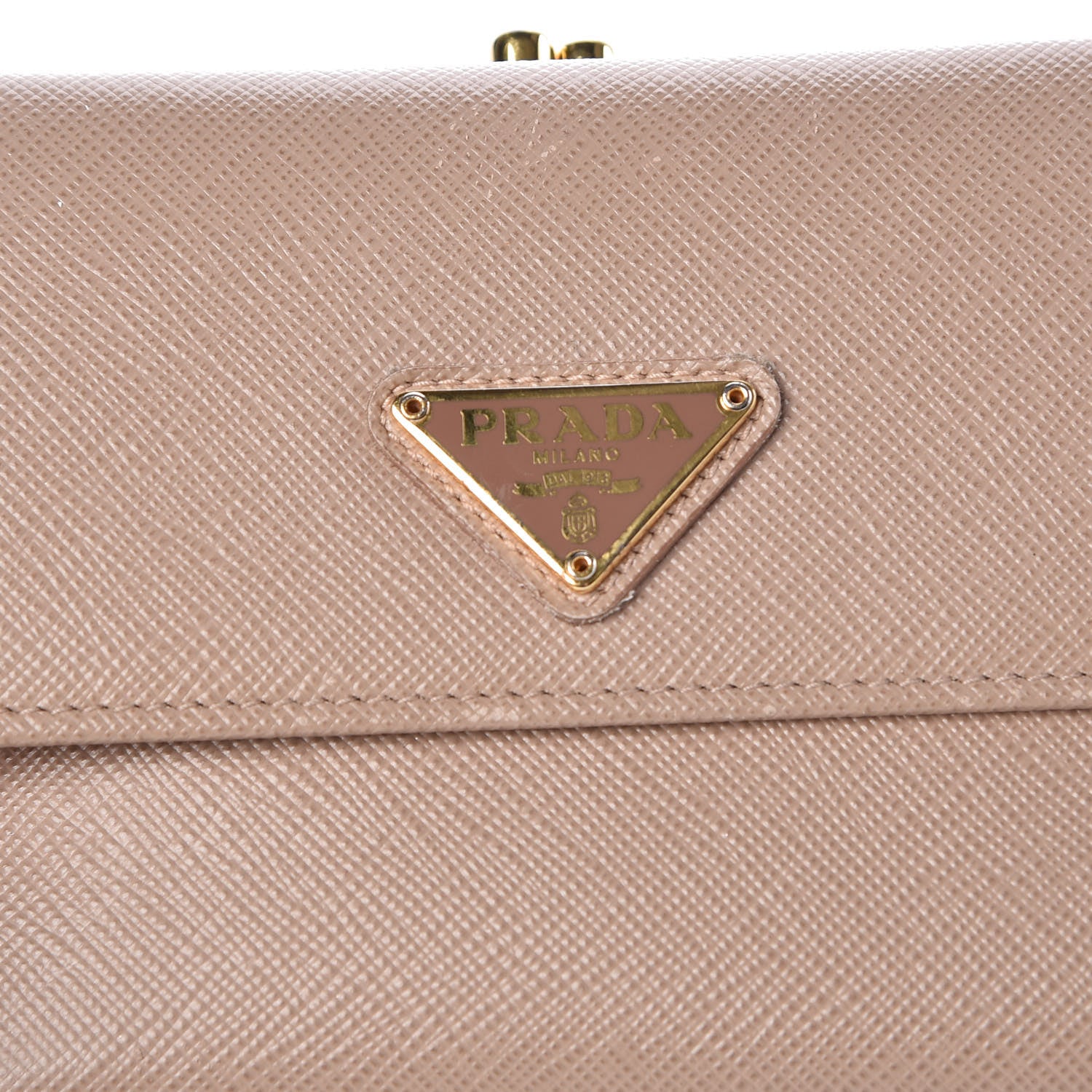 Prada Saffiano Kiss Lock Compact Wallet Cammeo 8 of 13