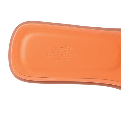 Hermes Patent Oran Sandals 40 Orange Melon 7 of 8