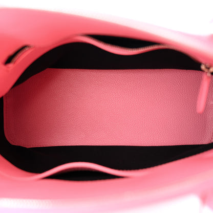 Balenciaga Signature Grained Calfskin Logo S Ville Top Handle Bag Rose Bubblegum Black 4 of 9