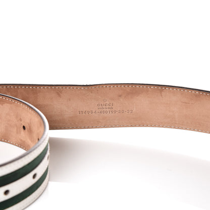 Gucci Calfskin Web Interlocking G Belt 80 32 White 6 of 7