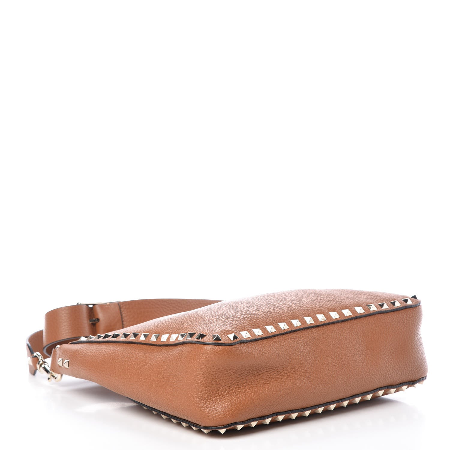 Valentino Garavani Pebbled Calfskin Small Rockstud Flip-Lock Messenger Bag Light Cuir 4 of 10