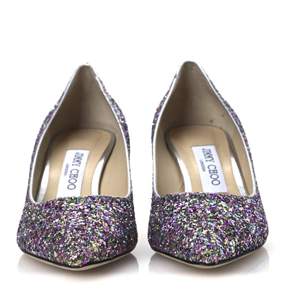 Jimmy Choo Coarse Glitter Fabric Romy 60 Pumps 37 Confetti 3 of 10