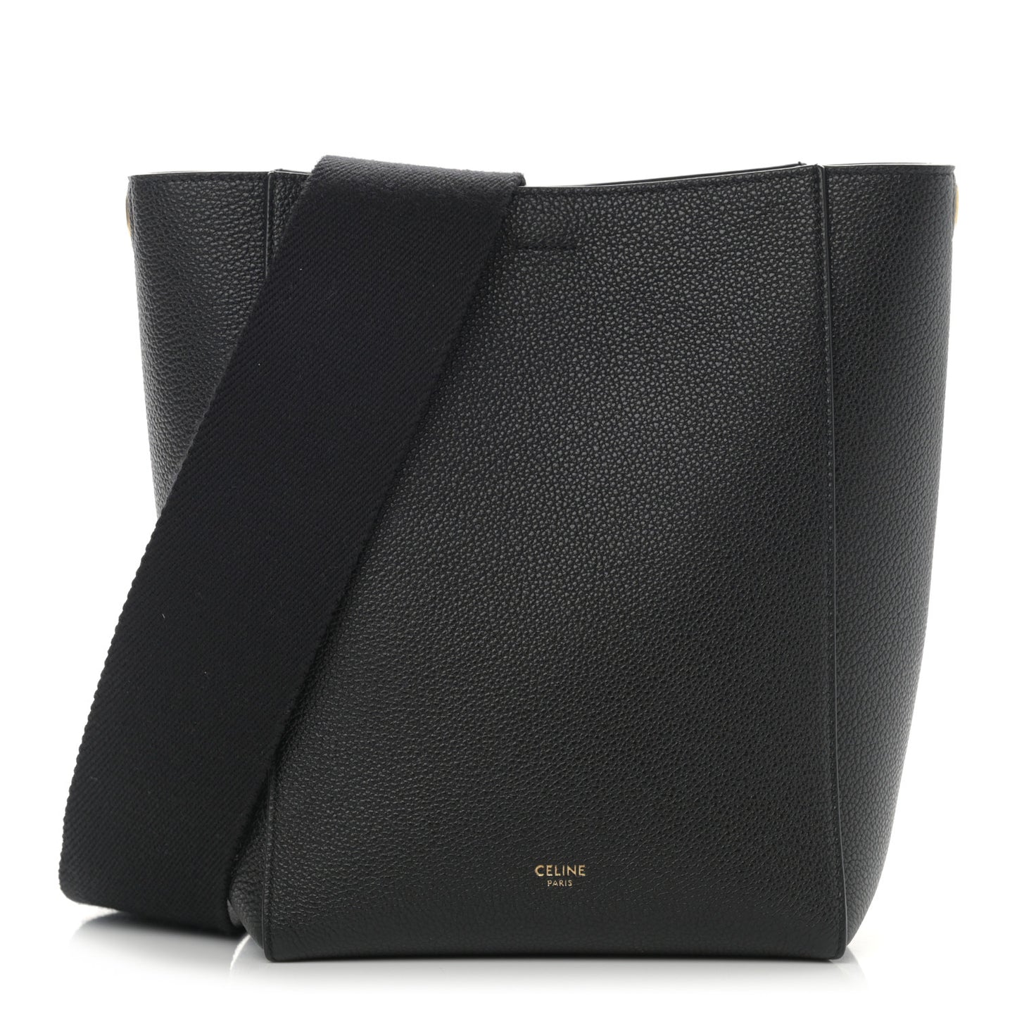 Soft Grained Calfskin Small Sangle Bucket Bag Black