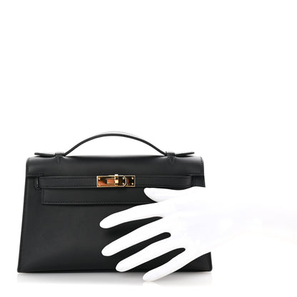 Hermes Swift Kelly Pochette Clutch Black 2 of 7