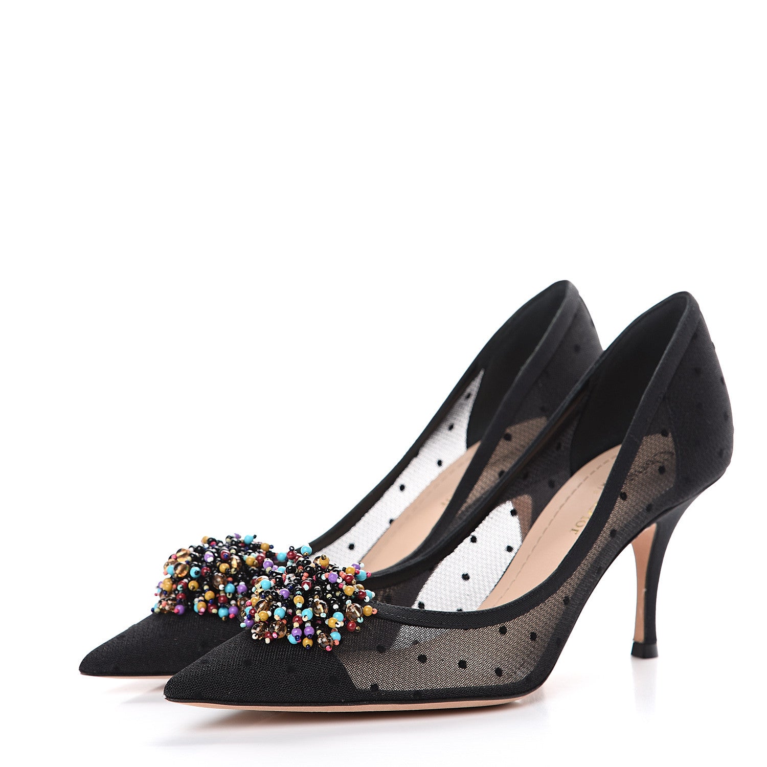 Christian Dior Grosgrain Plumetis Dior Blossom Pump 38 Black 3 of 11