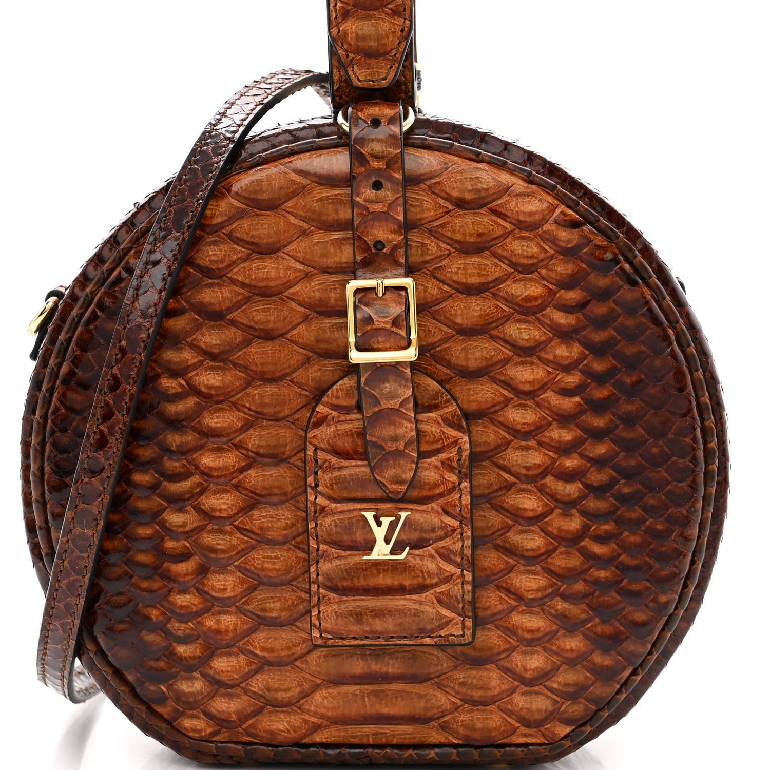 Louis Vuitton Snakskin Petite Boite Chapeau Brown 7 of 15