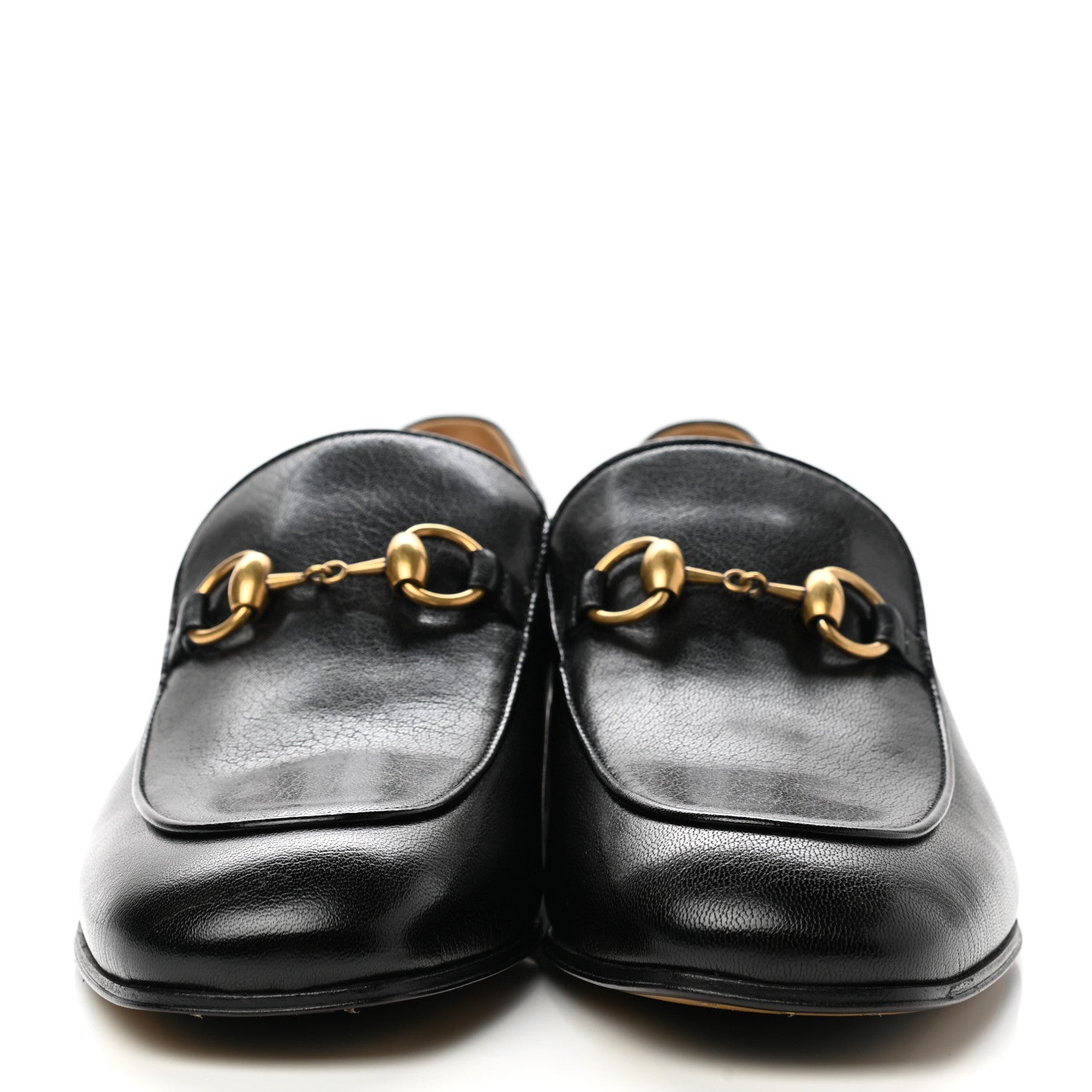 Gucci Goatskin Womens Horsebit Mid-Heel Loafers 40 Black 2 of 9