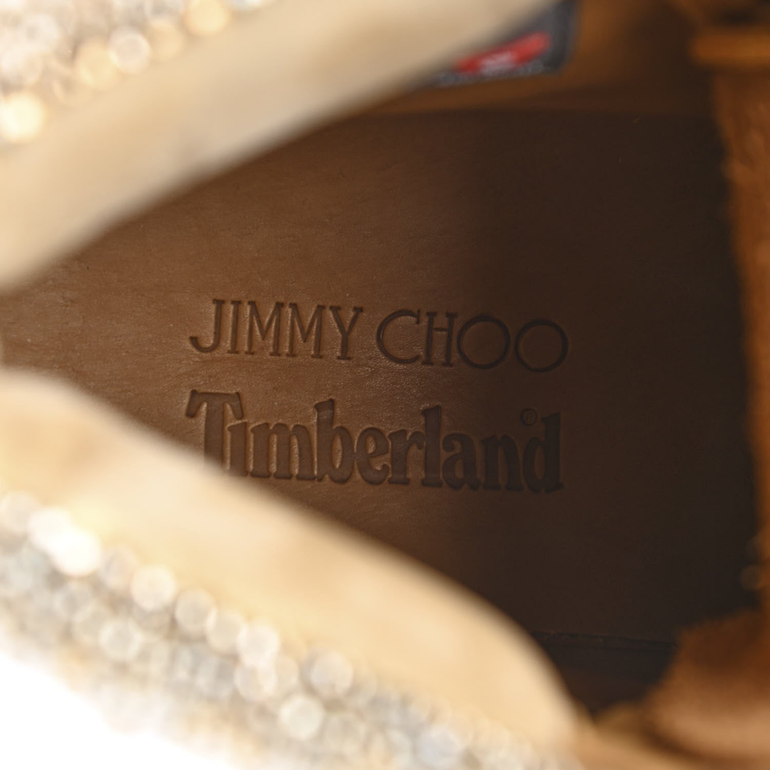 Jimmy Choo X TIMBERLAND Nubuck Swarovski Crystal Womens Ankle Boots 39.5 Wheat 7 of 9