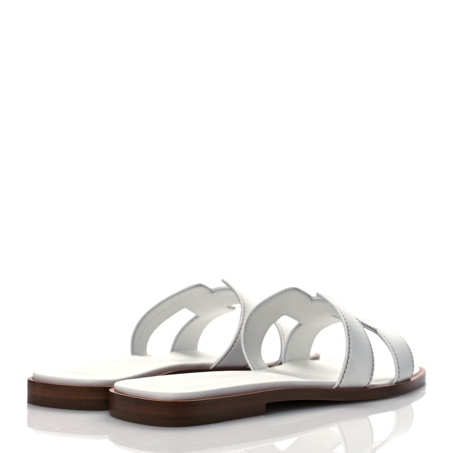 Hermes Box Calfskin Oran Sandals 36 White 4 of 8