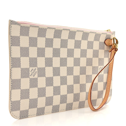 Louis Vuitton Damier Azur Neverfull MM GM Pochette Rose Ballerine 3 of 7
