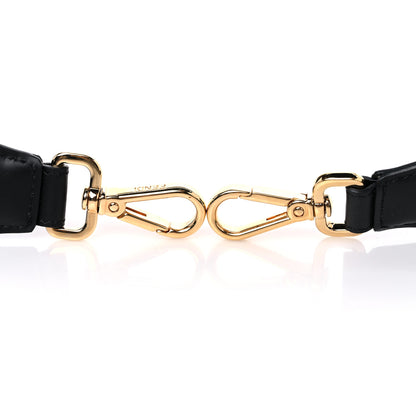 Fendi Jacquard Ribbon Vitello King FF Bi-Color Intreccio Adjustable Strap You Black White 3 of 7