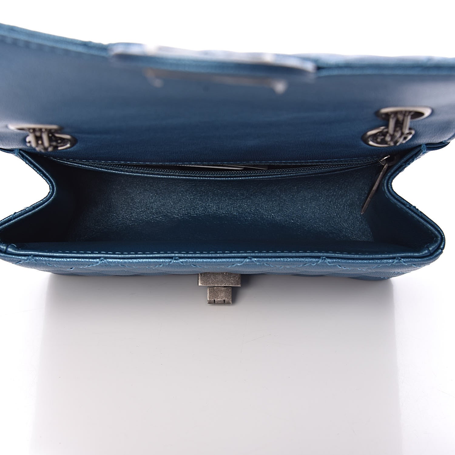 Chanel Metallic Sheepskin Quilted 2.55 Reissue Mini Flap Blue 5 of 11
