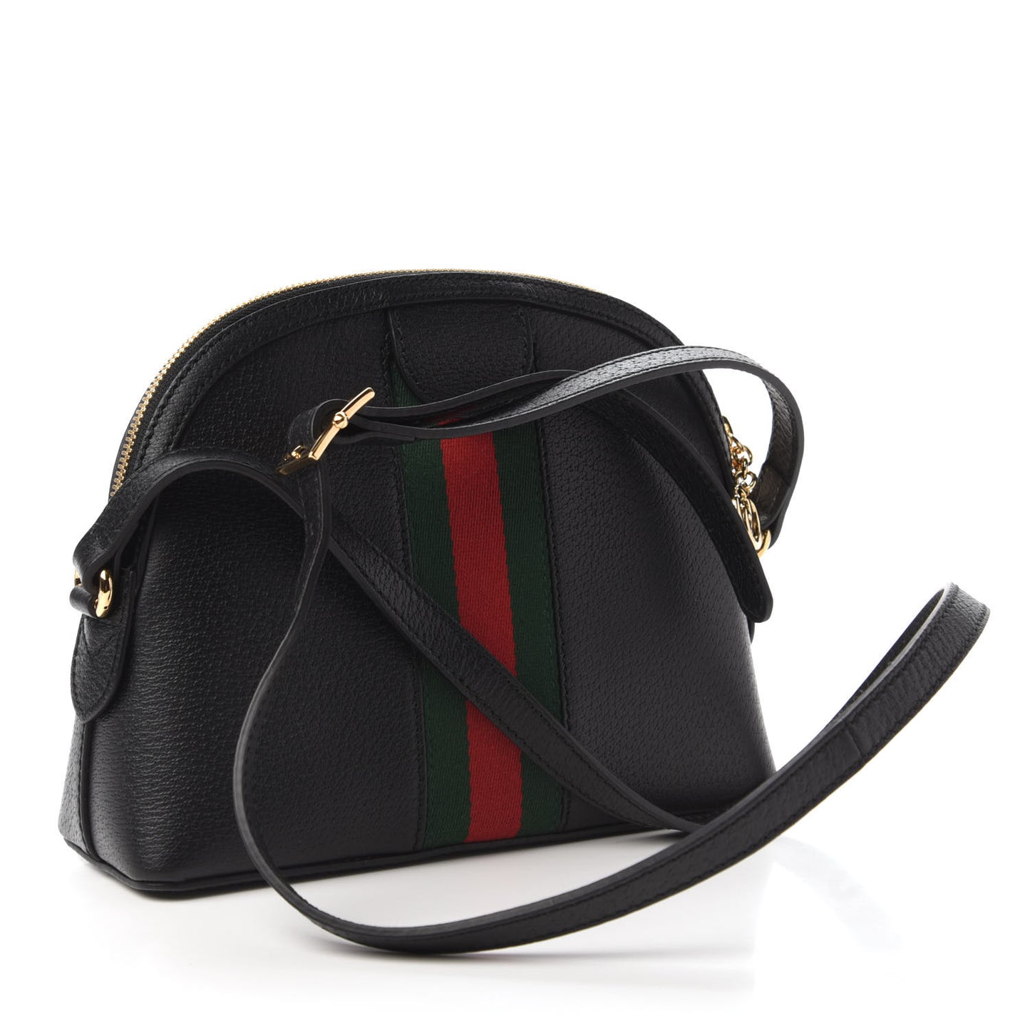 Calfskin GG Web Small Ophidia Dome Shoulder Bag Black