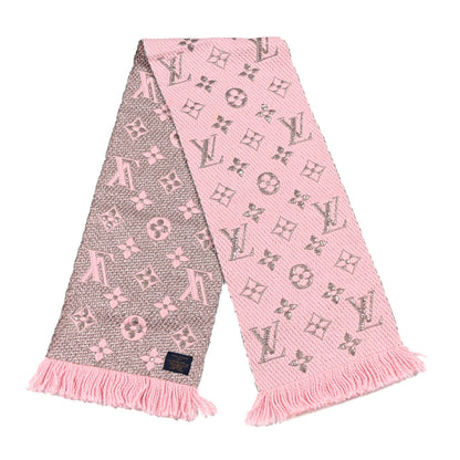 Louis Vuitton Wool Silk Logomania Shine Scarf Pink 1 of 5
