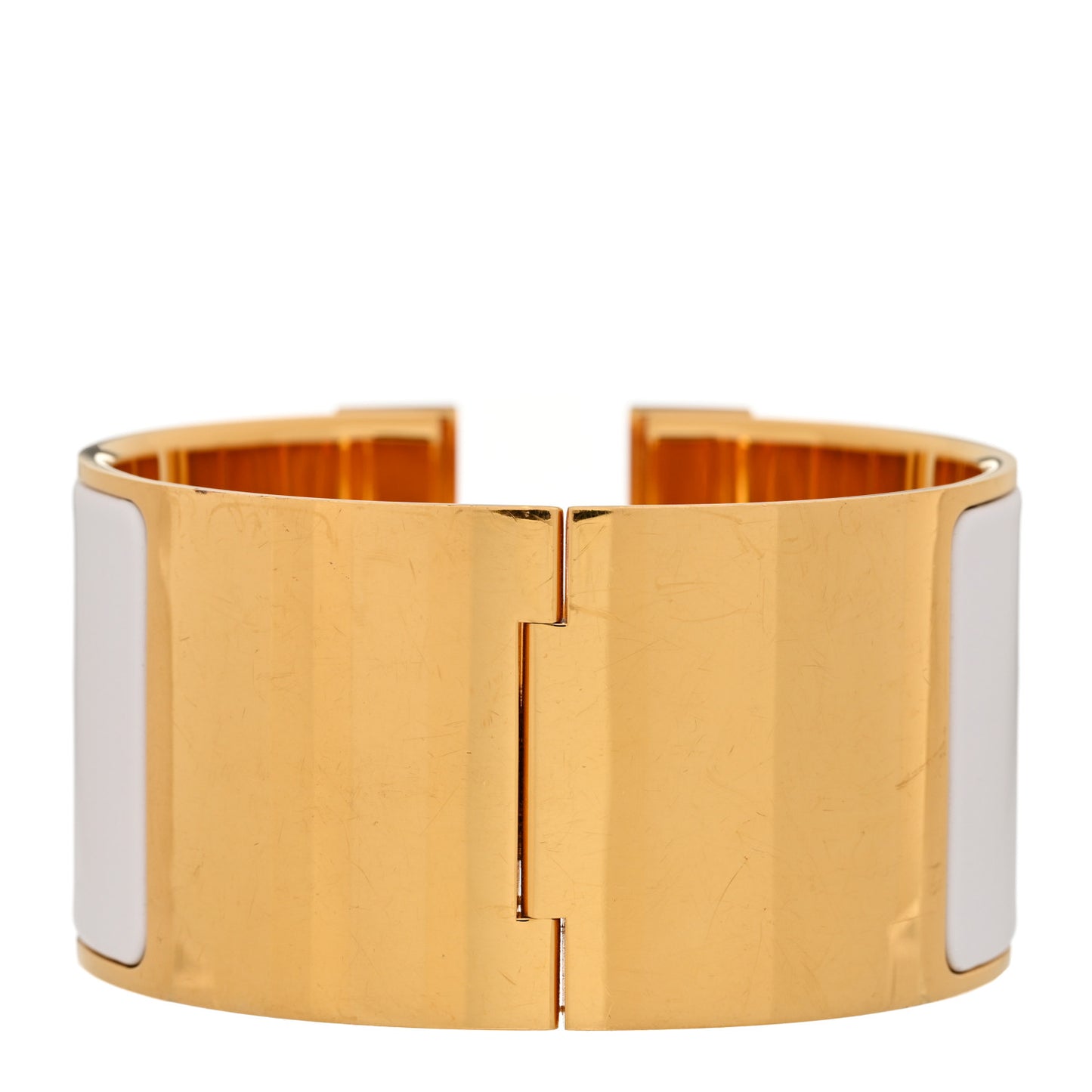 Enamel Extra Wide Clic Clac H Bracelet PM White