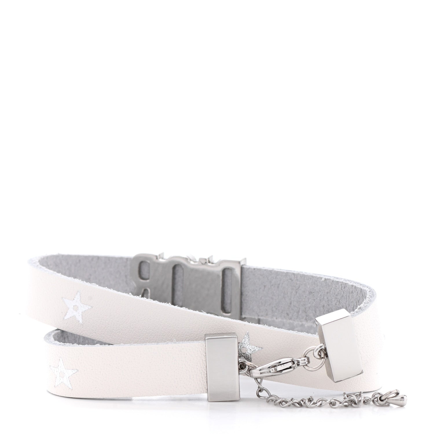 Christian Dior Calfskin Star Dior Double Bracelet White 3 of 4