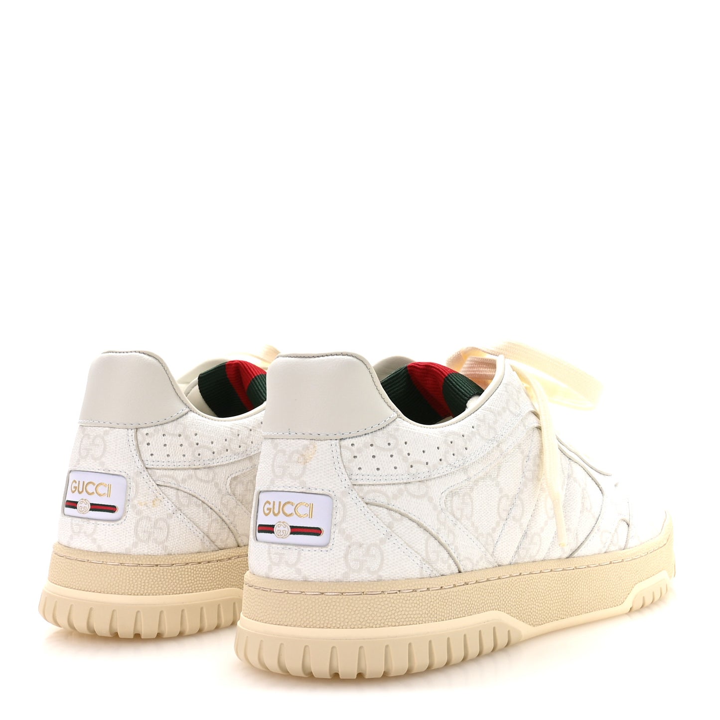 GG Supreme Monogram Mens Re-Web Sneakers 8.5 White