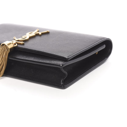 Saint Laurent Smooth Calfskin Classic Monogram Kate Heart Tassel Heart Chain Wallet Black 9 of 20
