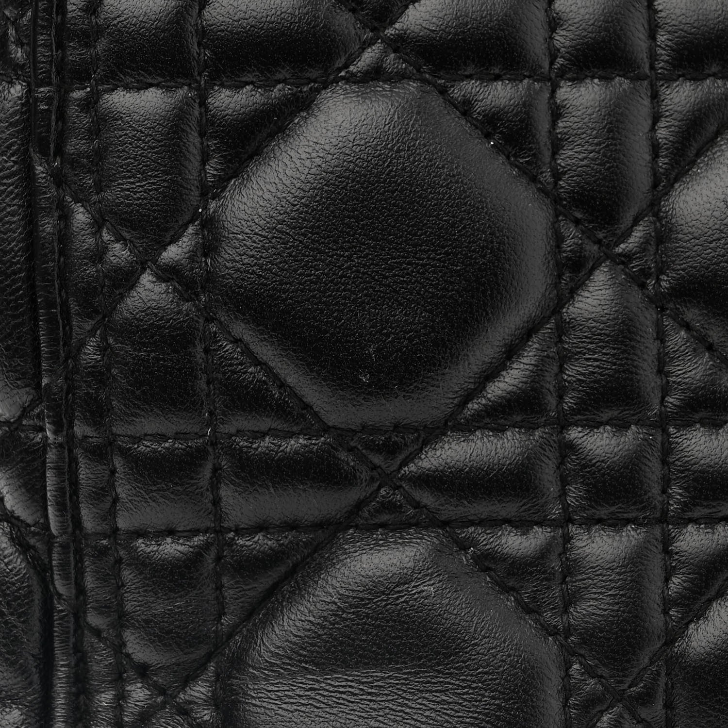 Christian Dior Lambskin Cannage Medium Lady Dior Black 12 of 15