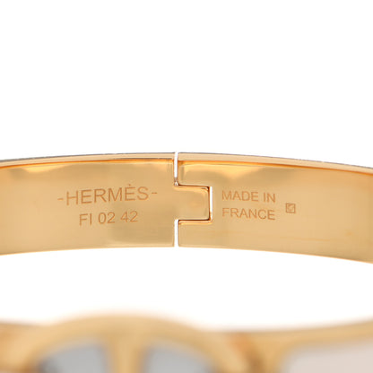 Hermes Enamel Mini Farandole Clic Chaine D'Ancre Bracelet Creme 4 of 5