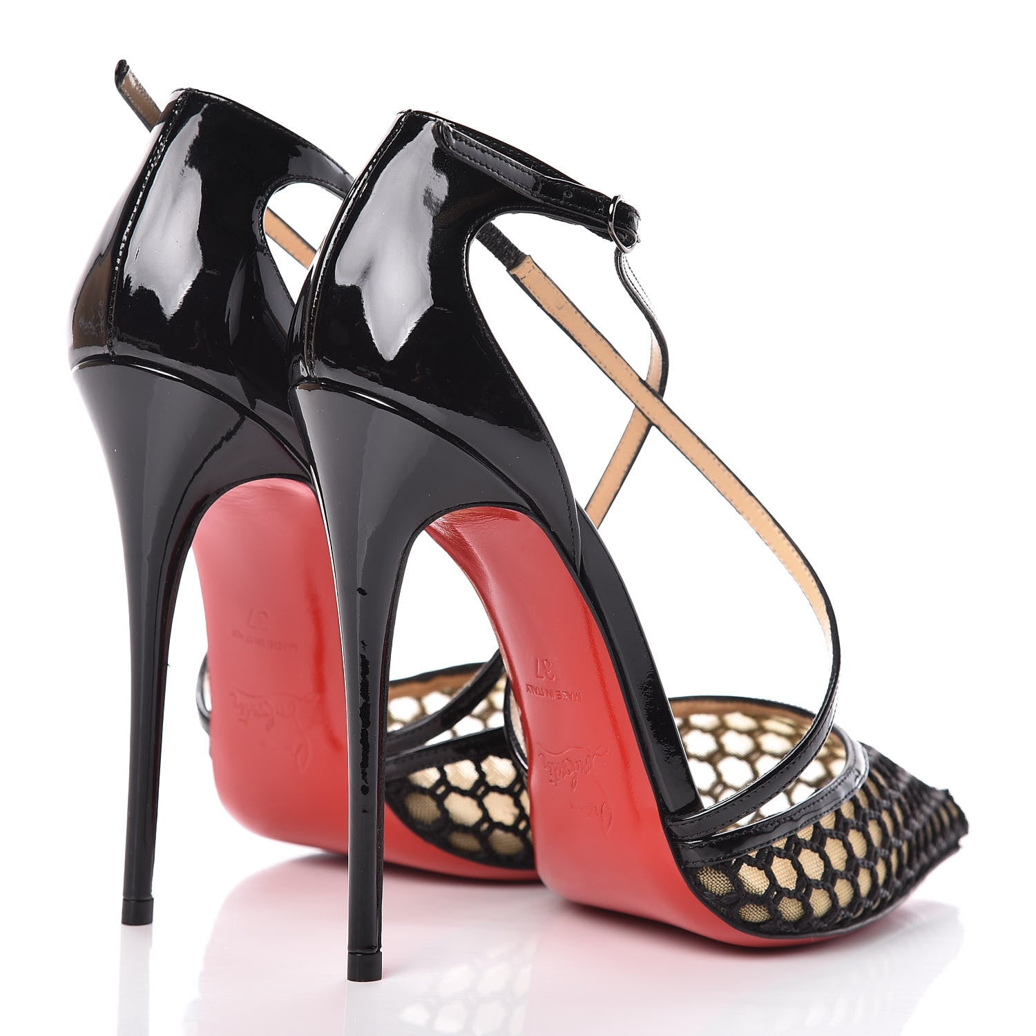 Christian Louboutin Patent Knot Cross Blake 120 Pumps 37 Black 4 of 11