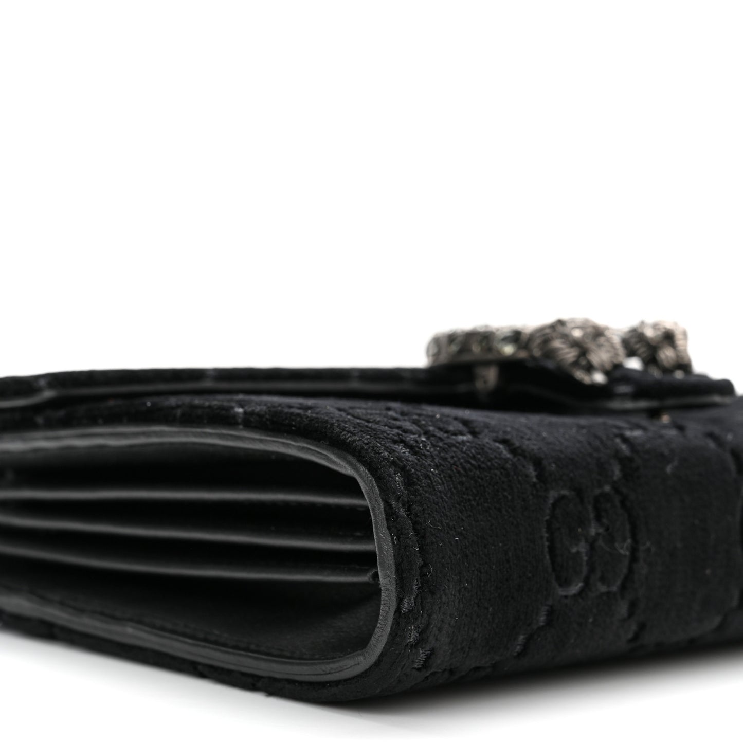 Velvet GG Monogram Mini Dionysus Chain Wallet Black