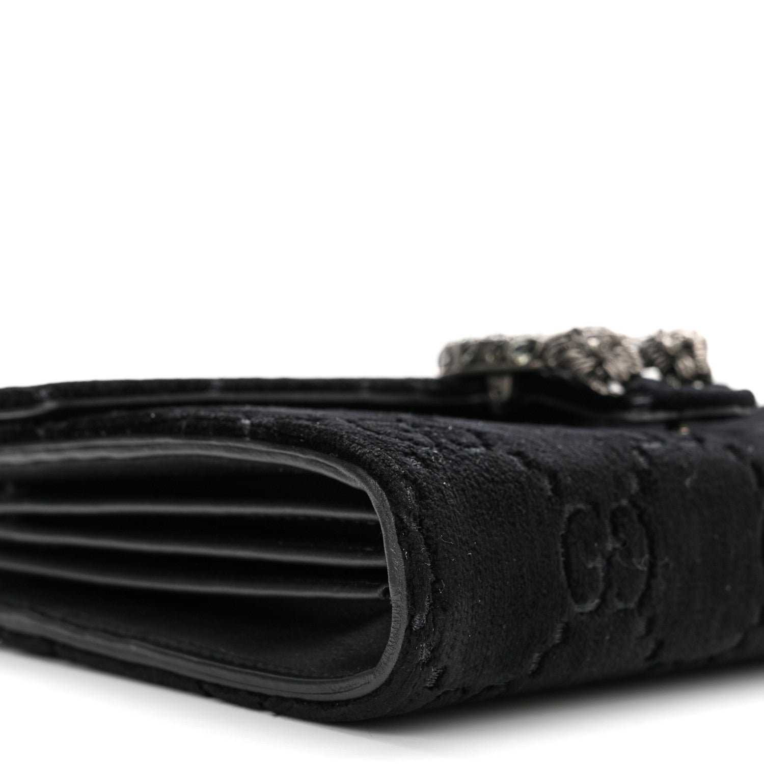 Gucci Velvet GG Monogram Mini Dionysus Chain Wallet Black 9 of 11