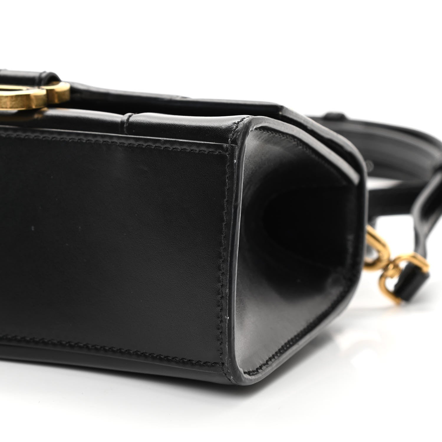 Balenciaga Shiny Box Calfskin Hourglass Top Handle Bag XS Black 10 of 14