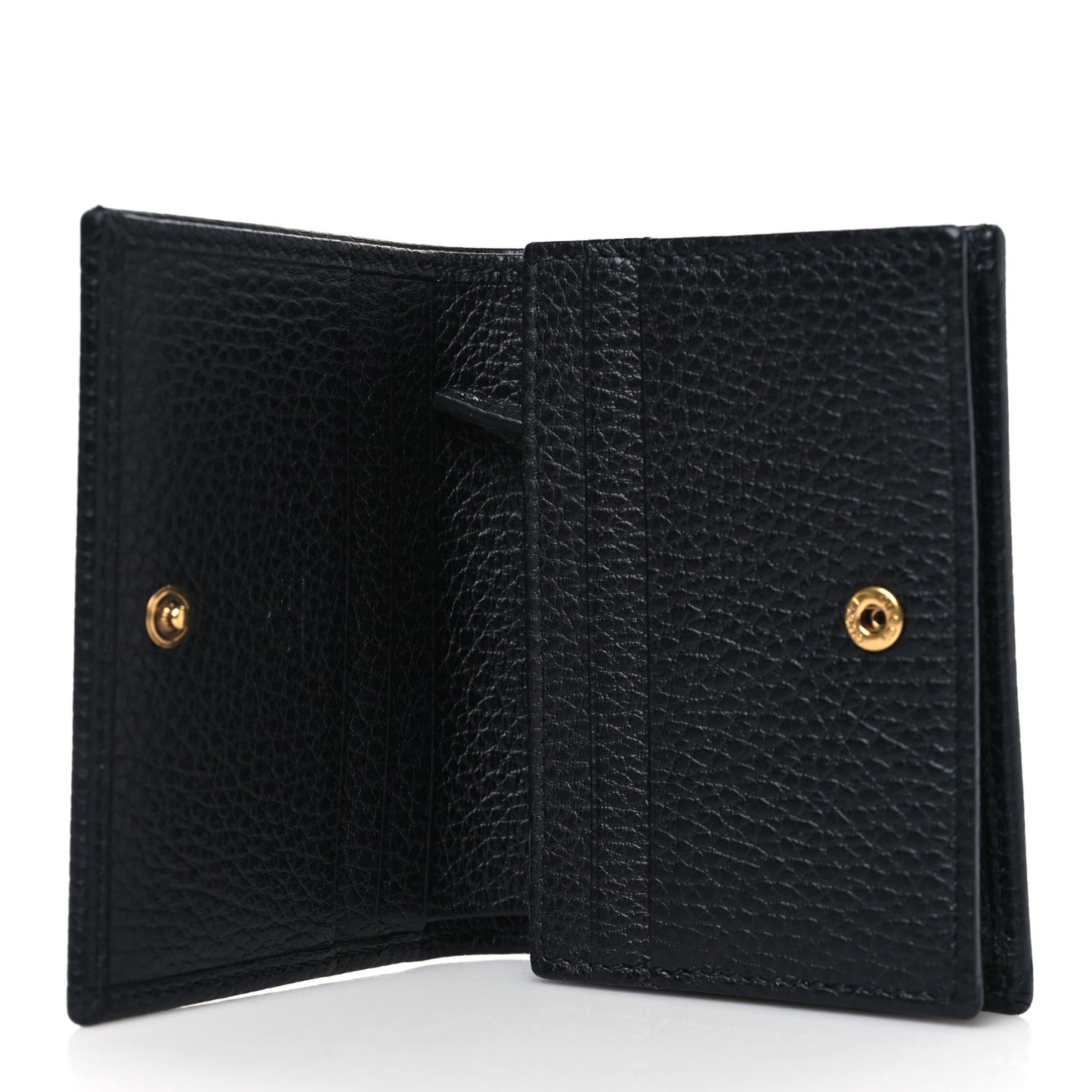 Pebbled Calfskin Butterfly Card Case Black