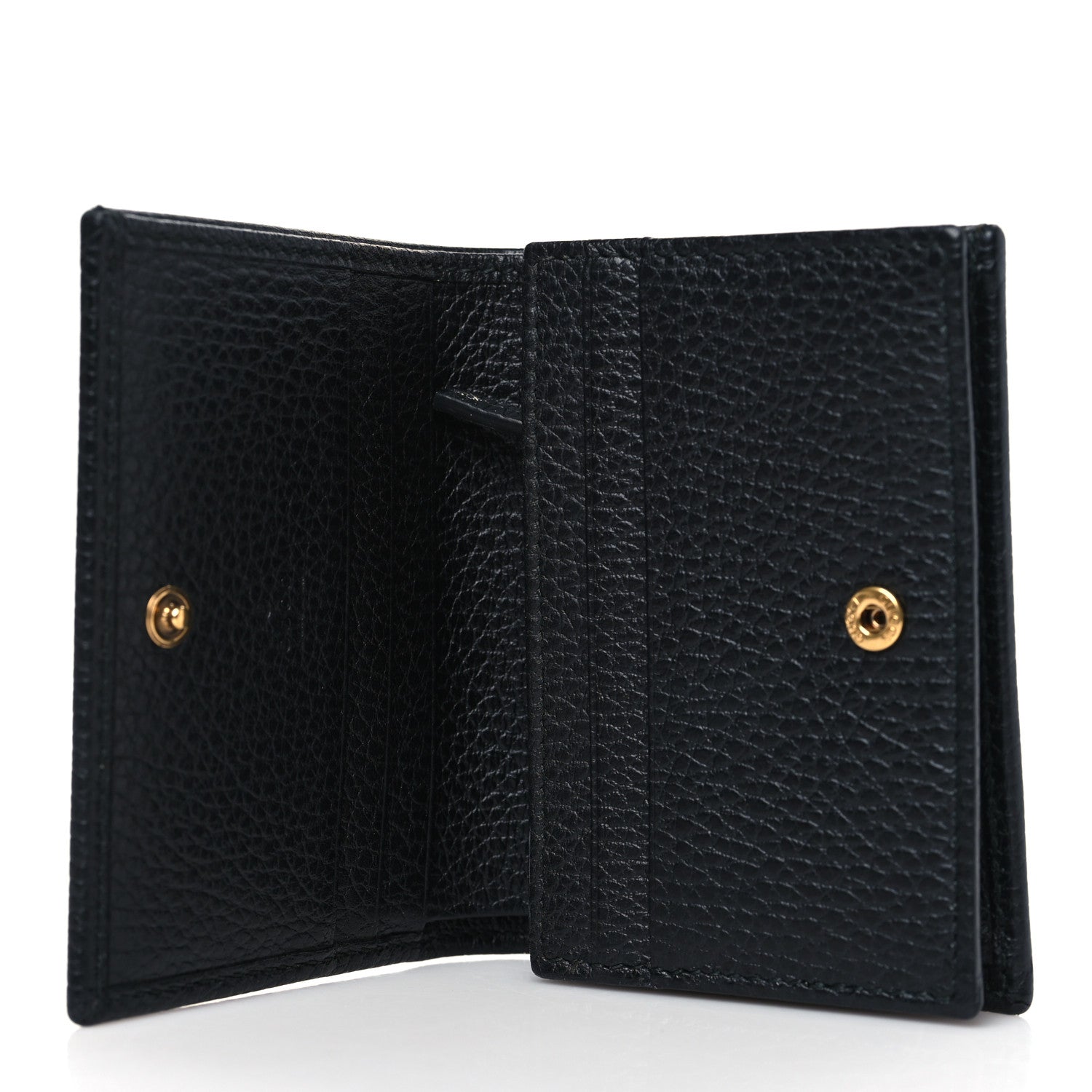 Gucci Pebbled Calfskin Butterfly Card Case Black 5 of 8