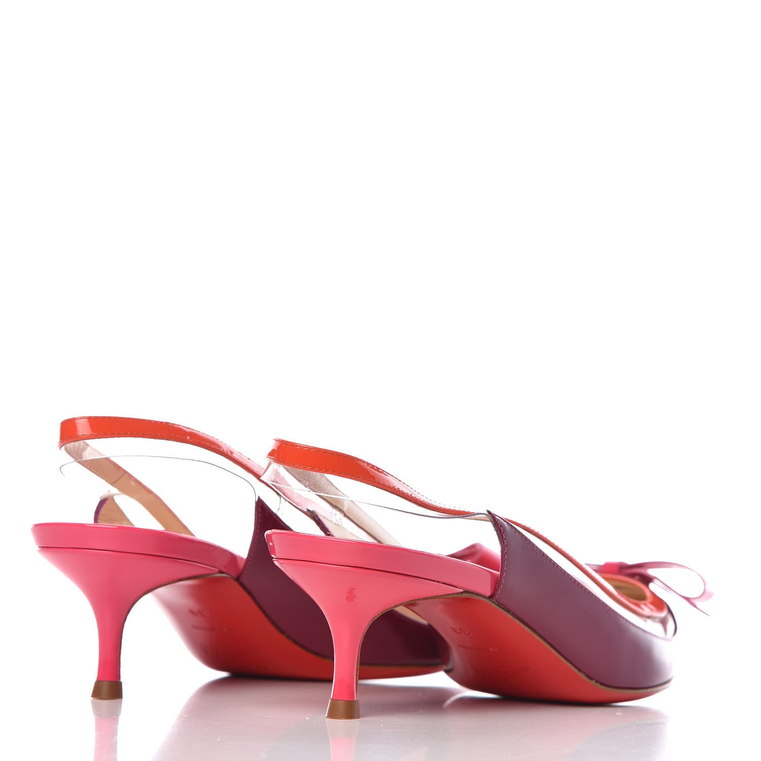 Christian Louboutin Patent PVC Suspenodo Sling 45 Pumps 39 Eveque 4 of 10