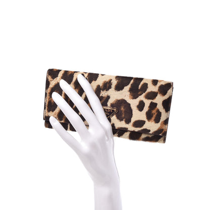 Prada Calf Hair Leopard Print Continental Flap Wallet 2 of 8